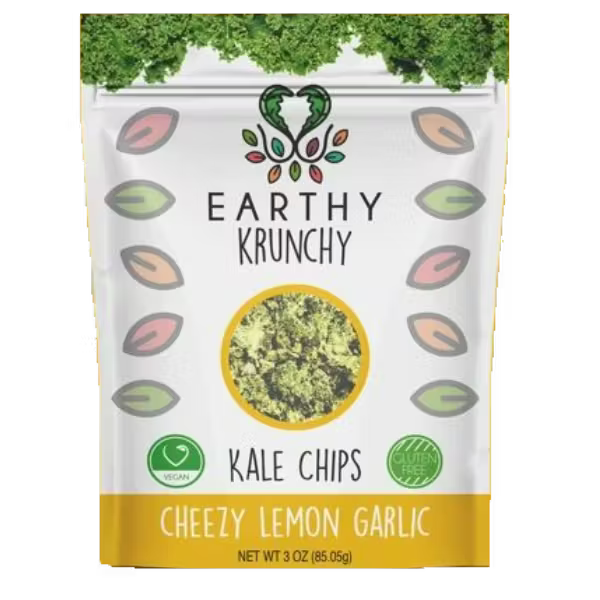 Cheezy Lemon Garlic Kale Chips